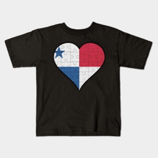 Panamanian Jigsaw Puzzle Heart Design - Gift for Panamanian With Panama Roots Kids T-Shirt